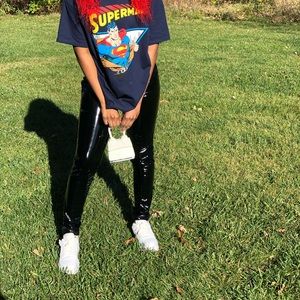 Black Patent leather pants from shein